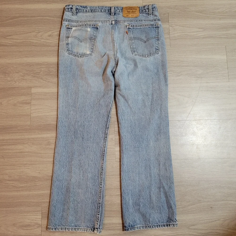 Vintage 1993 Levis 517 Orange Tab Jeans Made in USA 38x30(Fits 36x29) Bootcut